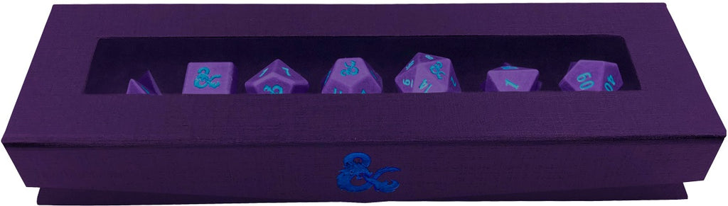 D&D Phandelver Campaign 4D6 Heavy Metal Dice - Royal Purple and Sky Blue main image 1