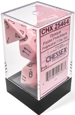 Chessex Poly Pastel Pink/Black