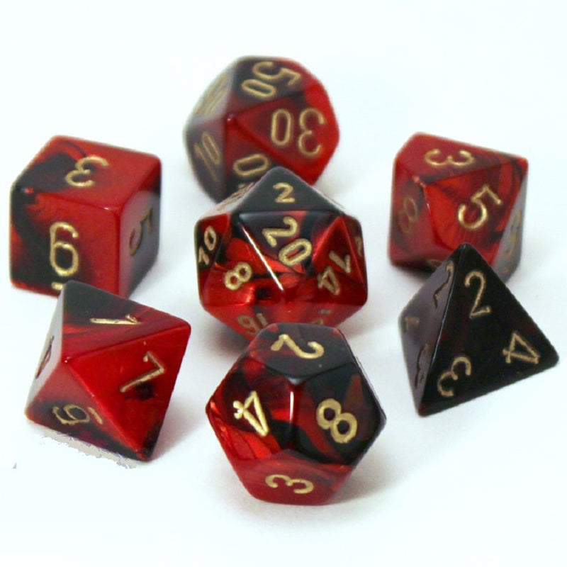 Chessex Poly Gemini Black-red/gold