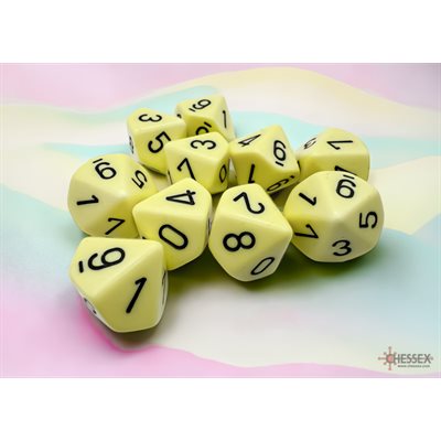 Chessex  10d10 Opaque Pastel Yellow/Black