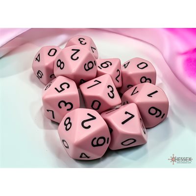 Chessex  10d10 Opaque Pastel Pink/Black