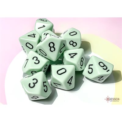 Chessex  10d10 Opaque Pastel Green/Black