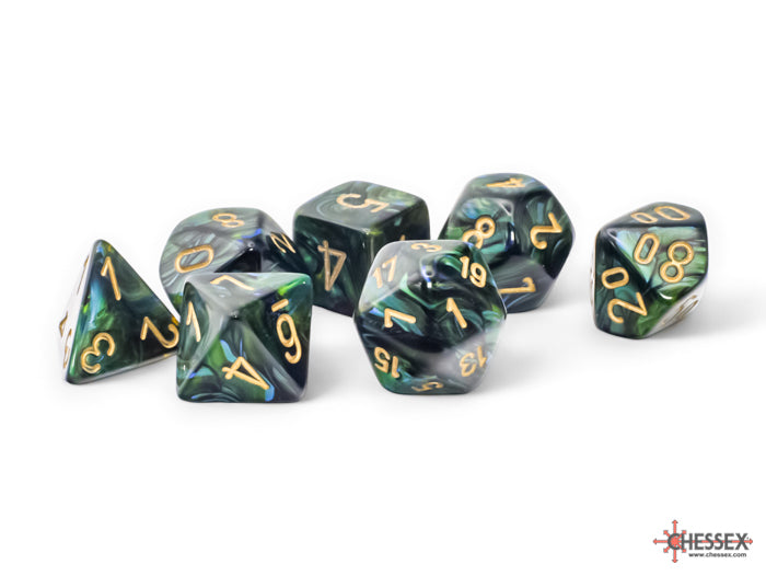 Chessex Poly Mega-Hedral Scarab Jade/Gold