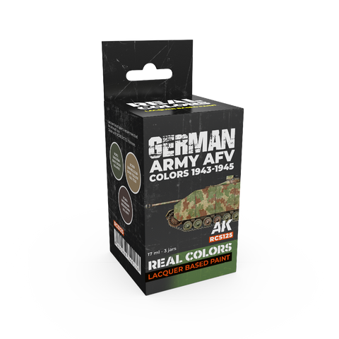 AK Interactive Real Colors German Army AFV Colors 1943-1945 Set (Set of 3)
