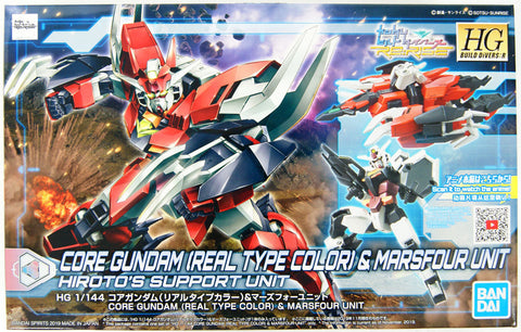Gunpla HG 1/144 PFF-X7 Core Gundam (Real Type Color) & Marsfour Unit "Gundam Build Divers"