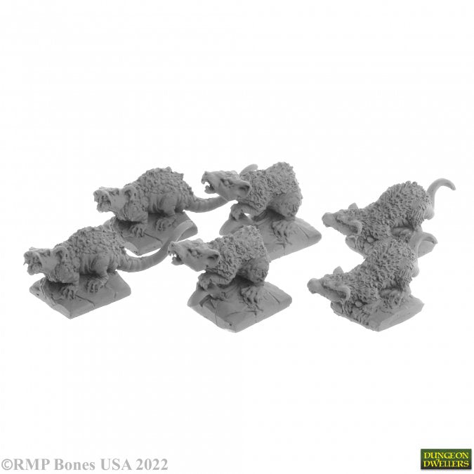 Reaper Mini USA RM07031 Giant Tomb Rats (6)