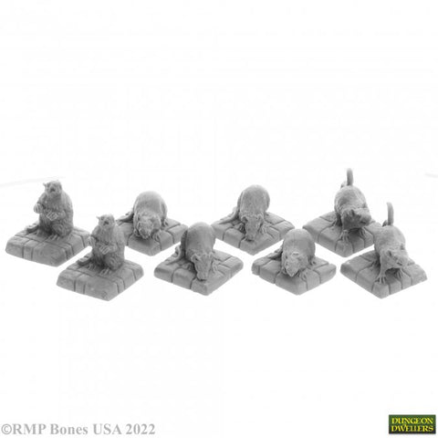 Reaper Mini Dungeon Dwellers: RM07036 Dire Rats (8)