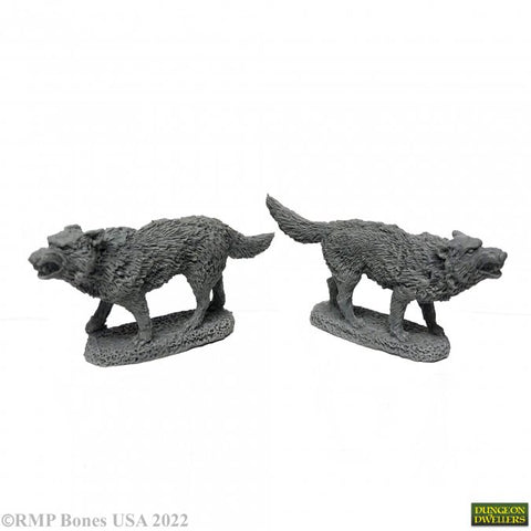 Reaper Mini Dungeon Dwellers: RM07039 Dire Wolves (2)
