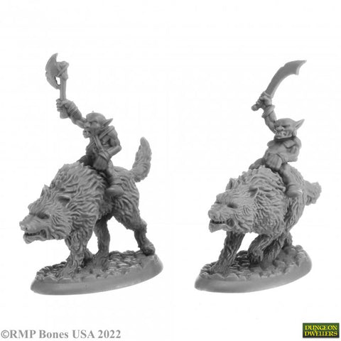 Reaper Mini Dungeon Dwellers: RM07041 Goblin Wolfriders (2)