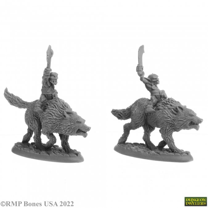 Reaper Mini Rm07041 Dungeon Dwellers: Goblin Wolfriders (2)