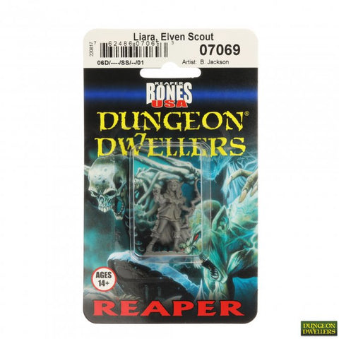 Reaper Mini Dungeon Dwellers: RM07069 Liara, Elven Scout