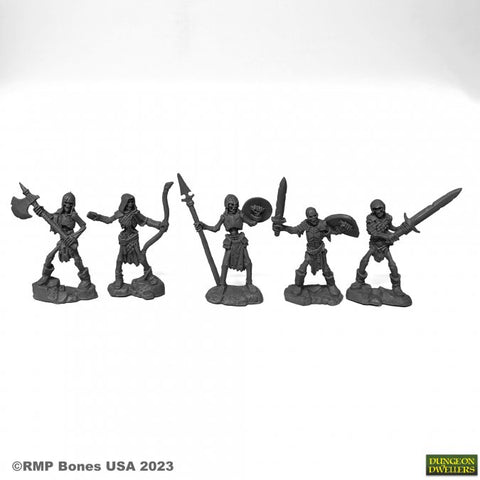 Reaper Mini Dungeon Dwellers: RM07091 Skeleton Guardians (5)