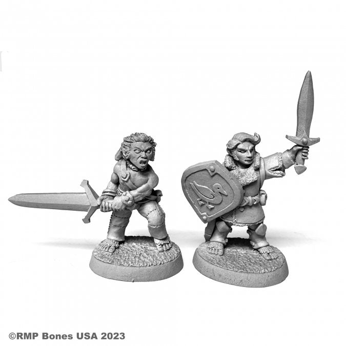 Reaper Mini USA RM07102 Halfling Fighter And Barbarian