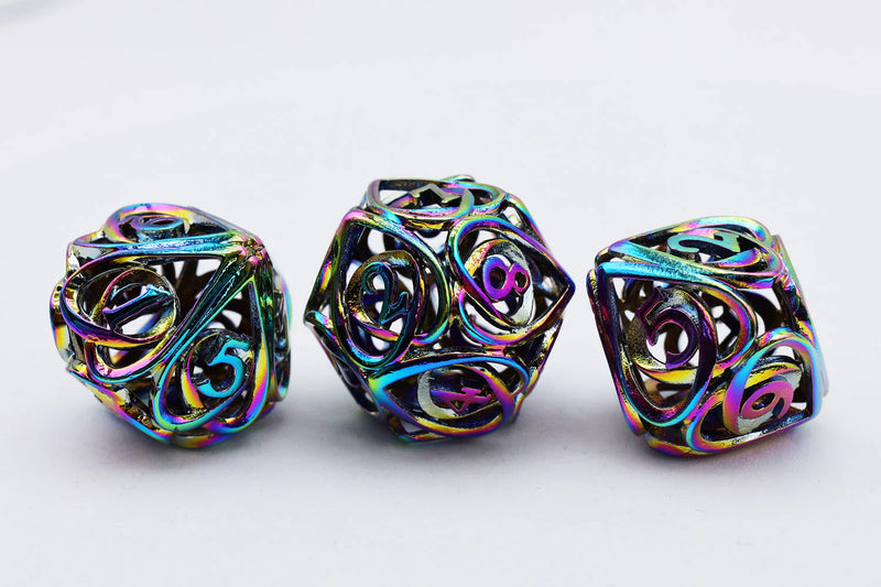 Hollow Hearts: Burnt Opal - Metal RPG Dice Set