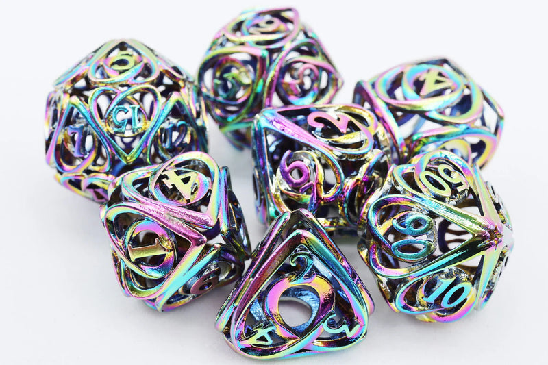 Hollow Hearts: Burnt Opal - Metal RPG Dice Set