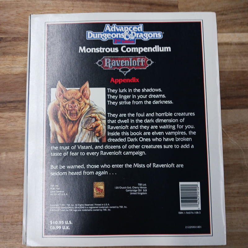 Used - RPG AD&D 2nd Edition Ravenloft Monstrous Compendium
