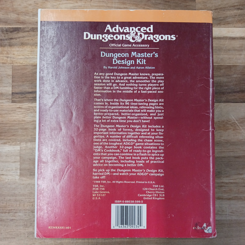 Used - RPG AD&D Dungeon Master's Design Kit