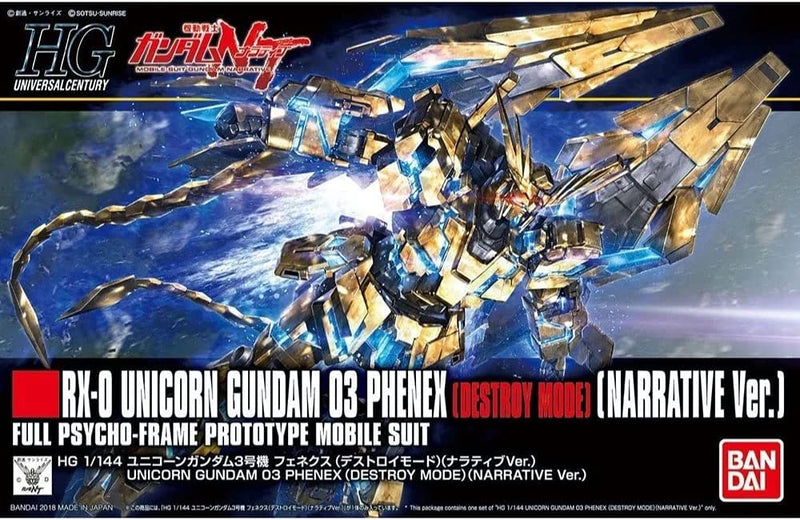 Bandai HGUC 1/144 Unicorn Gundam Unit 03 Phenex Destroy Mode "Gundam NT"