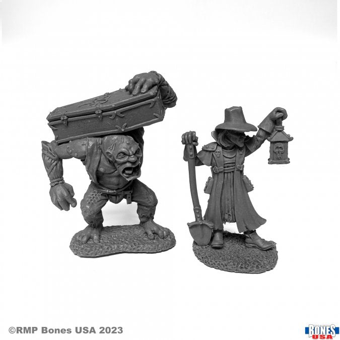 Reaper Mini USA RM30113 Townsfolk: Gravedigger and Henchman