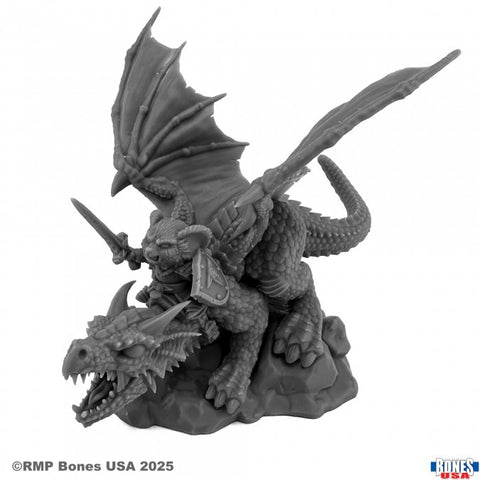 Reaper Mini Legends: RM30254 Mousling, Knight Of The Flame Wyrm On Dragon
