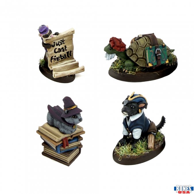Reaper Mini Dungeon Dwellers: RM30284 Fancy Hat Familiars (4)
