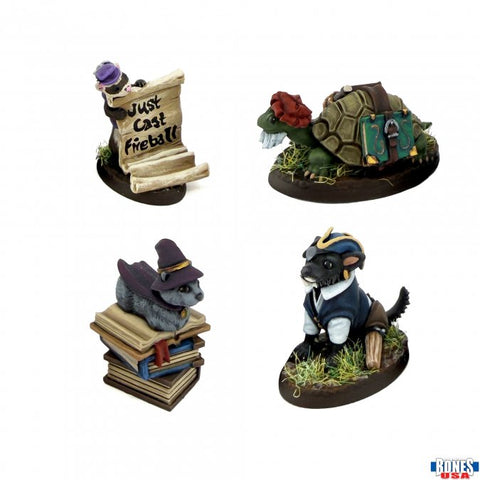 Reaper Mini Dungeon Dwellers: RM30284 Fancy Hat Familiars (4)