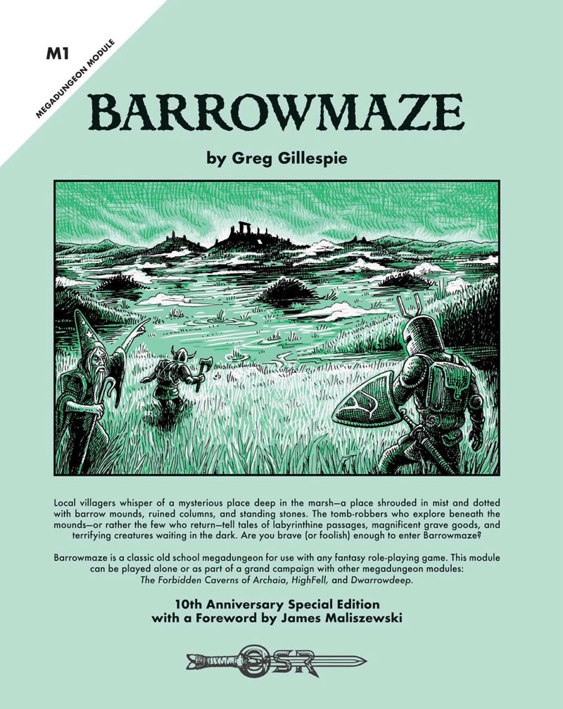 RPG OSR Barrowmaze Complete 10th Anniversary (Monochrome Cover)