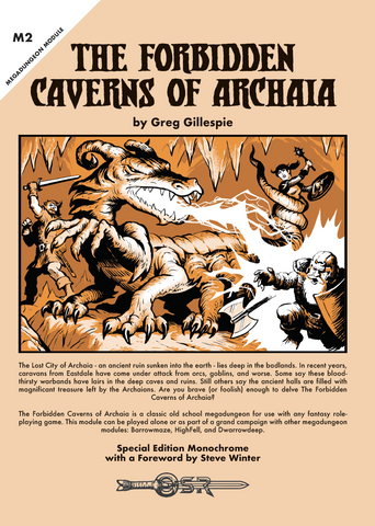 RPG OSR The Forbidden Caverns of Archaia Monochrome