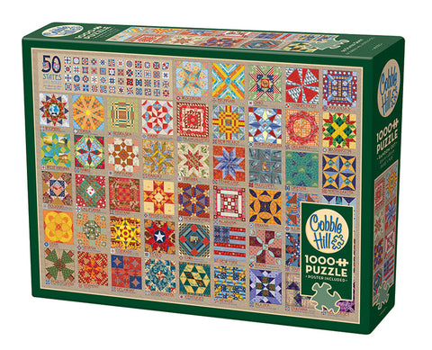 Cobble Hill Puzzle 1000 Piece 50 State Quilt Blocks