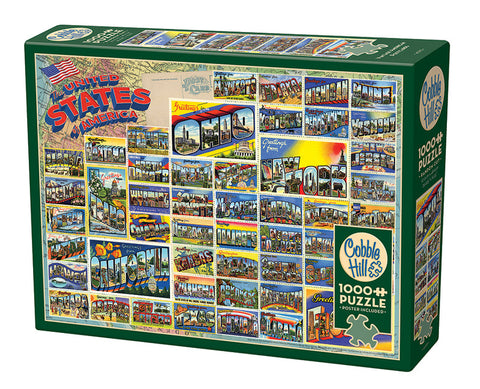 Cobble Hill Puzzle 1000 Piece Vintage American Postcards