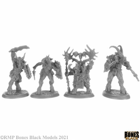 Reaper Mini Bones Black: RM44152 Beastmen (4)