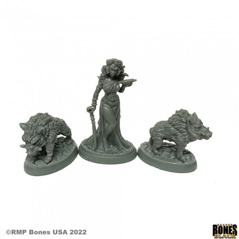 Reaper Mini Bones Black: RM44170 Circe and Pigs