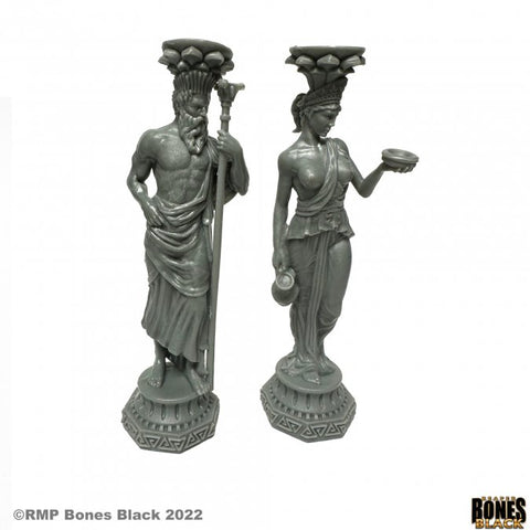 Reaper Mini Bones Black: RM44172 Greek Pillars (Zeus and Hera)