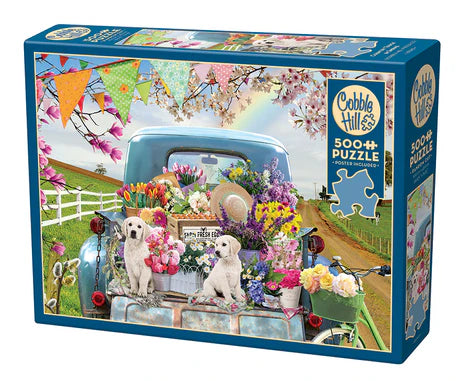 Cobble Hill Puzzle 500 Piece Country Truck in Spring