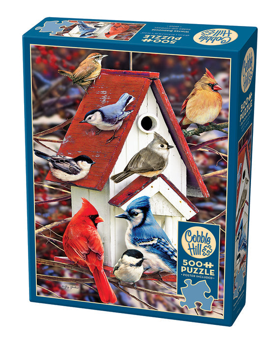 Cobble Hill Puzzle 500 Piece Winter Birdhouse