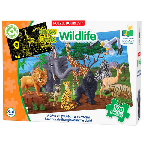 Puzzle 100 Piece Glow in the Dark - Wildlife