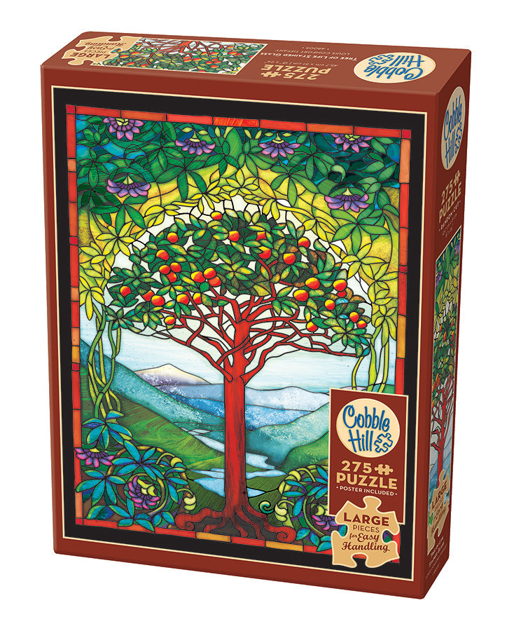 Cobble Hill Puzzle 275 Piece Easy Handling Tree of Life Stained Glass