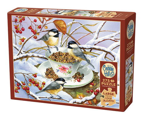 Cobble Hill Puzzle 275 Piece Easy Handling Chickadee Tea