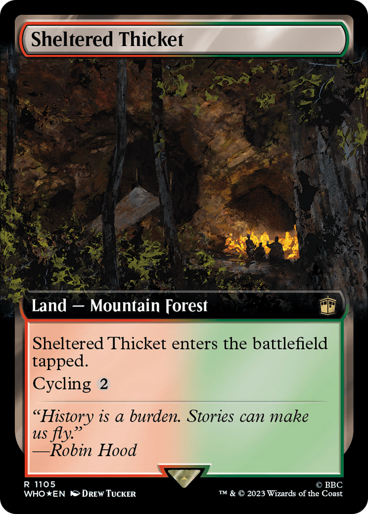Sheltered Thicket (Extended Art) (Surge Foil) [Doctor Who]
