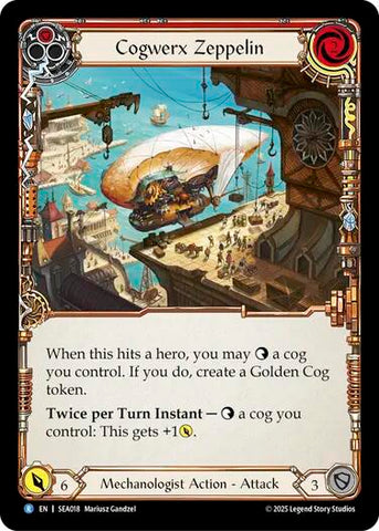 Cogwerx Zeppelin (Red) [SEA018] (High Seas)  Rainbow Foil