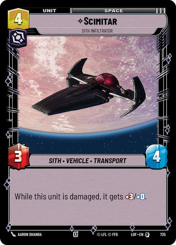 Scimitar - Sith Infiltrator (735) (Foil) (735) [Legends of the Force]