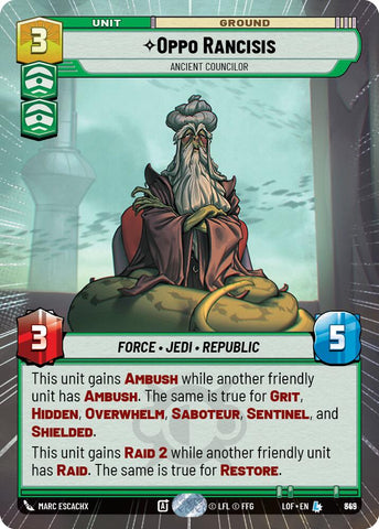 Oppo Rancisis - Ancient Councilor (845) (Hyperspace Foil) (845) [Legends of the Force]