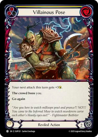 Villainous Pose (Yellow) [SUP121] (Super Slam)  Rainbow Foil