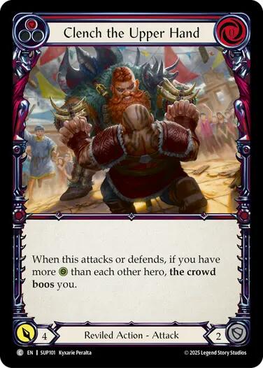 Clench the Upper Hand (Red) [SUP101] (Super Slam)  Rainbow Foil
