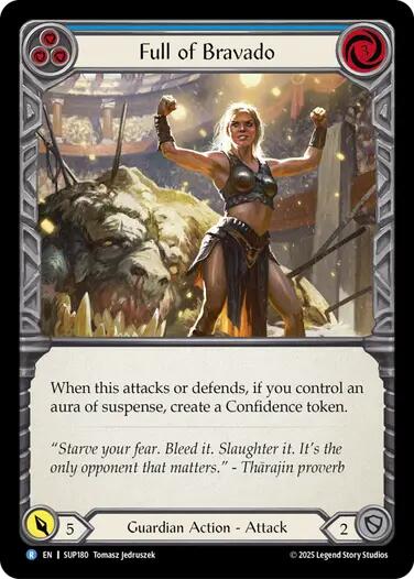 Full of Bravado (Blue) [SUP180] (Super Slam)  Rainbow Foil