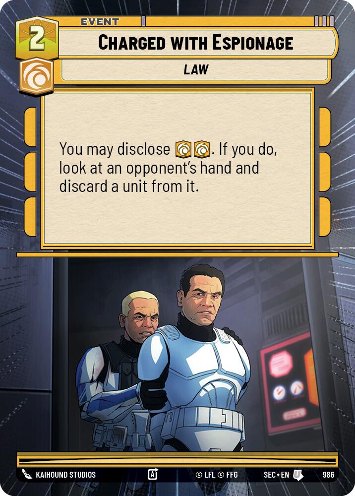 Charged with Espionage (986) (Hyperspace Foil) (986) [Secrets of Power]