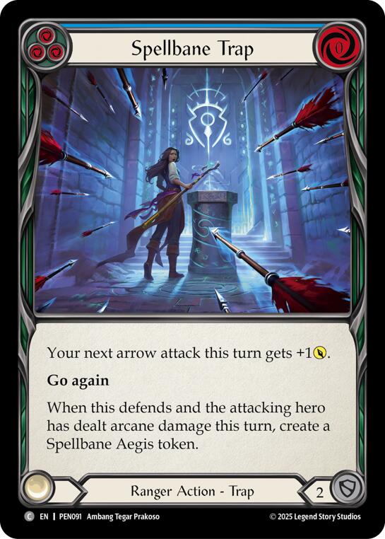 Spellbane Trap (Blue) (Rainbow Foil) [PEN091] (Compendium of Rathe)  Rainbow Foil