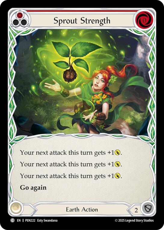 Sprout Strength (Red) (Rainbow Foil) [PEN222] (Compendium of Rathe)  Rainbow Foil