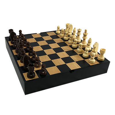 Chess Set 13.25" Black Maple Board
