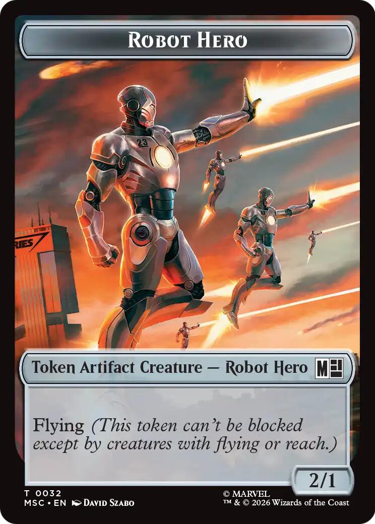 Robot Hero // Villain Double-Sided Token [Marvel Super Heroes Commander Tokens]